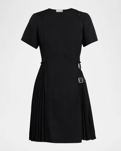 BURBERRY ADA PLEATED WRAP MINI DRESS