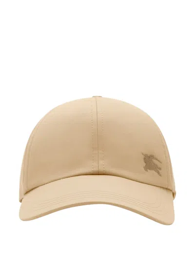 Burberry Adjustable B Buckle Closure Hat With Equestrian Knights Design For Men In Brown