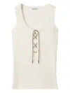 Burberry Adjustable-drawcord Tank Top In White