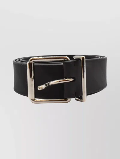 Burberry Adjustable Metal Buckle Smooth Finish Belts In Black