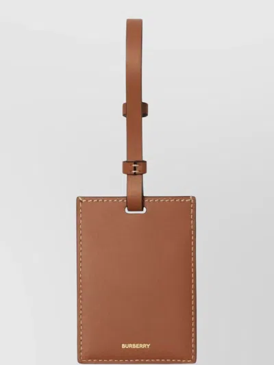Burberry Adjustable Strap Leather Luggage Tag
