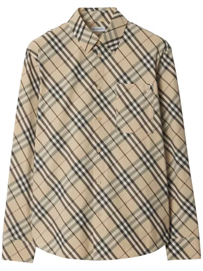 Burberry Alabaster Check Long Sleeve Shirt