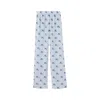 Burberry Alex Ekd Monogram Silk Wide-leg Trousers