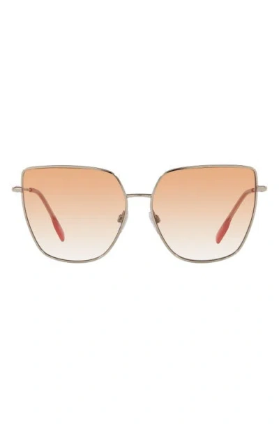 Burberry Alexis 61mm Gradient Irregular Sunglasses In Red