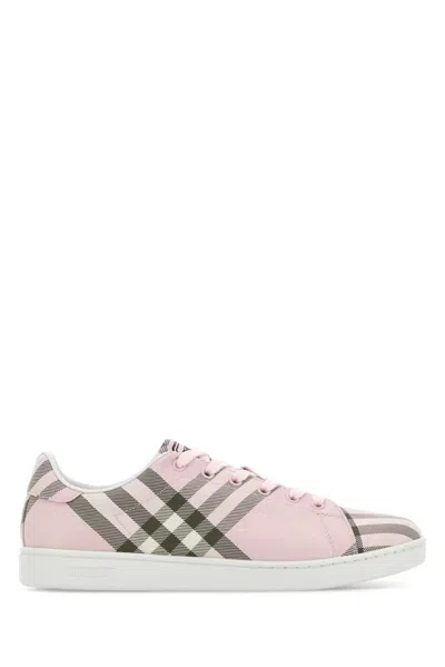 Burberry Check-patterned Canvas Sneaker In Pink