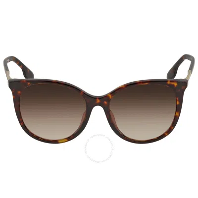Burberry Alice Brown Gradient Cat Eye Ladies Sunglasses Be4333f 300213 55 In Brown/red