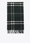 Burberry All-over Check Pattern Scarf In Green