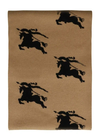Burberry All Over Ekd Cashmere Scarf In Brown