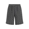 Burberry All Over Print Bermuda Shorts In Black