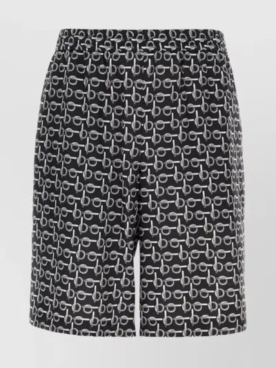 BURBERRY ALL-OVER PRINT SILK BERMUDA SHORTS