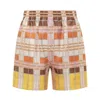 Burberry Abstract Check Print Silk Shorts In Pink