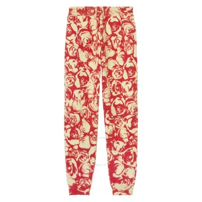 Burberry All Over Rose Print Wool Jogging Pants