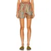 BURBERRY BURBERRY ALL-OVER TB PRINTED TAWNEY SHORTS