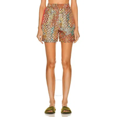 Burberry All-over Tb Printed Tawney Shorts In Orange
