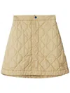 Burberry Almond Beige Quilted A-line Skirt In Yellow