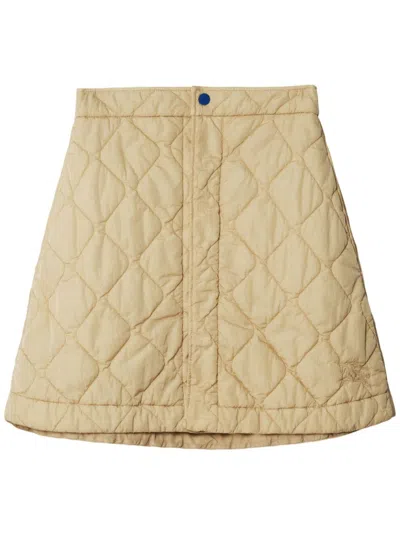 BURBERRY BURBERRY ALMOND BEIGE QUILTED A-LINE SKIRT