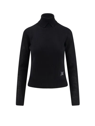 Burberry Alpaca And Wool Blend Turtleneck In Black