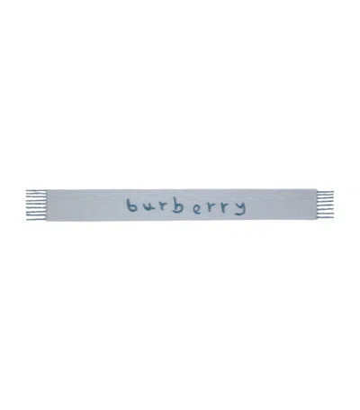 Burberry Alpaca-blend Reversible Logo Scarf In Blue