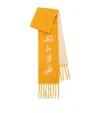 Burberry Reversible Logo Alpaca Wool Blend Scarf In Orange