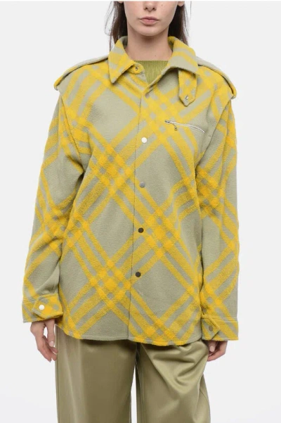 BURBERRY ALPACA BLEND TARTAN OVERSHIRT