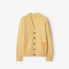 Burberry B Shield Wool Blend Cardigan In Sandstone