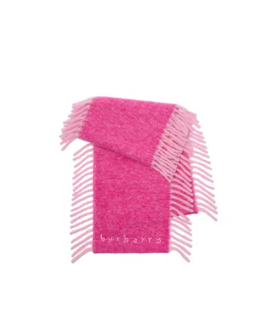 Burberry Alpaca Wool Blend Happy Scarf In Pink