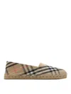 Burberry Almond Toe Checked Canvas Espadrilles