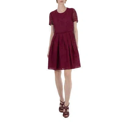 Pre-owned Burberry Amber Italian Lace A-line Dress, Brand Size 10 (us Size 8) In Purple