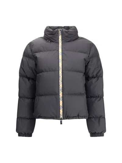 Burberry Ambleside Down Jacket With  Details In Black