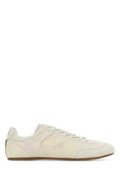 Burberry Beige Leather Knight Runner Trainers In Multi