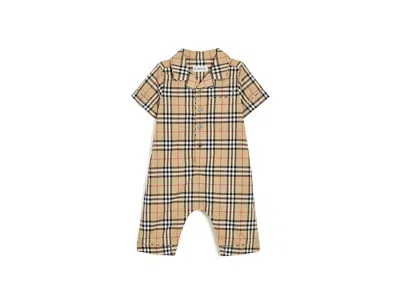 Burberry Andreas Newborn Onesie (infant) Kid's Jumpsuit & Rompers One Piece Sand Ip Check: 6 Months In Brown