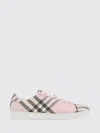 Burberry Check-patterned Canvas Sneaker In Pink