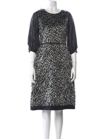 Pre-owned Burberry Animal Print Knee-length Dress In Black