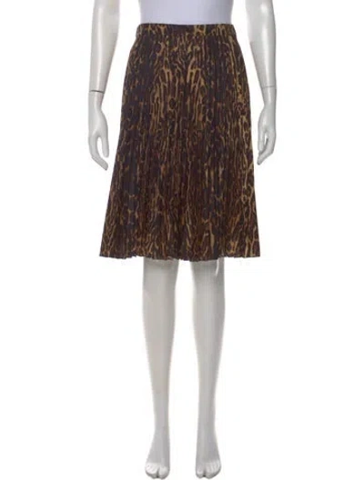 Pre-owned Burberry Animal Print Midi Length Skirt In Neutral