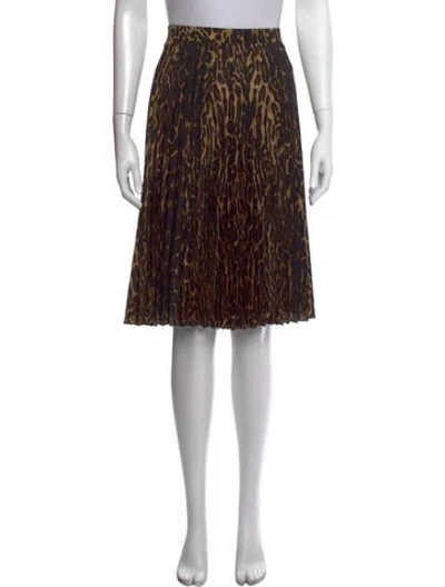 Pre-owned Burberry Animal Print Midi Length Skirt In Neutrals