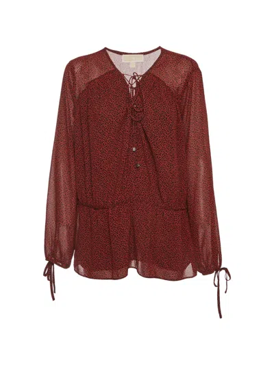 Pre-owned Burberry Animal-print Blouse In Red