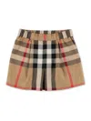 Burberry Skirt In Cotton Jersey With Elastic Waistband In Classic Check With Front Pleat In Black