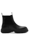 Burberry Leather Creeper Low Chelsea Boots In Black