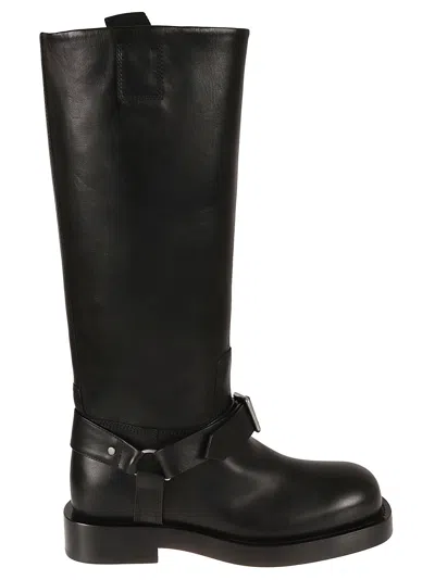 Burberry Ankle Buckle Strap Boots In Black