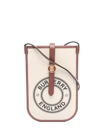 Pre-owned Burberry Anne Panelled Phone Holder In Brown