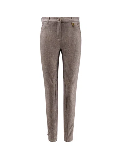 Burberry Anne Stretch Cotton Leggings In Brown