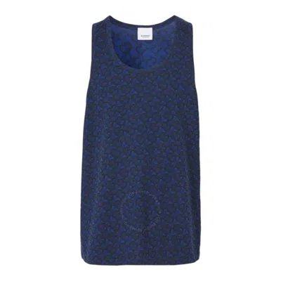 Burberry Annie Monogram Print Sleeveless Top In Blue