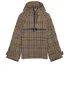 Burberry Half-zip Jacket With Check Pattern In Silk Blend Men In Brush Ip Check