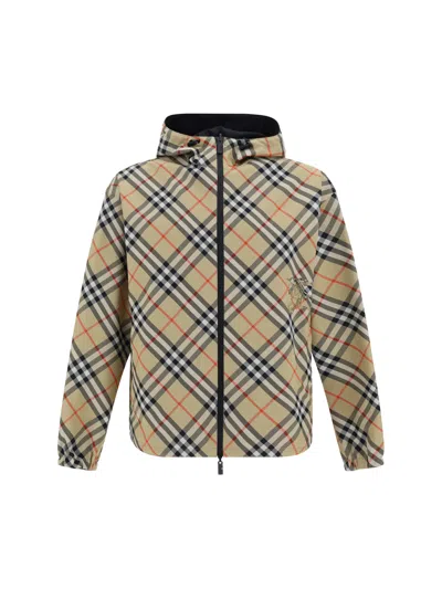 Burberry Anorak Reversible Jacket In Sand Ip Check
