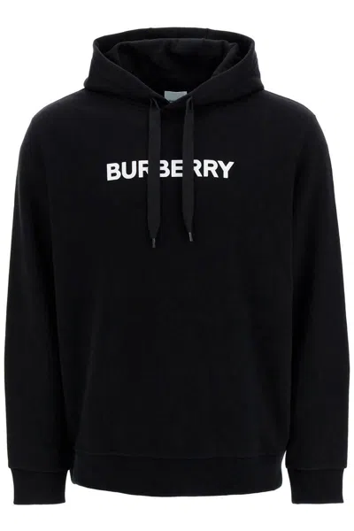 Burberry Ansdell Hoodie With Logo Print In Black