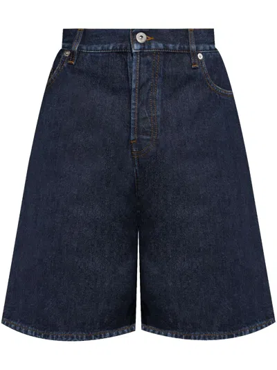 Burberry Appliqué Denim Shorts In Blue