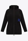 Burberry Ekd Zip Hooded Jacket In Black