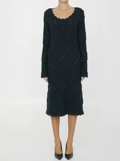 Burberry Aran Knit Dress In Green