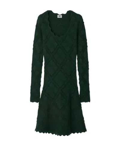BURBERRY BURBERRY LONG SLEEVED CHECK PATTERN DRESS