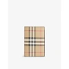 BURBERRY BURBERRY ARCHIVE BEIGE CHECK-PRINT FAUX-LEATHER PASSPORT HOLDER